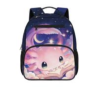 HUGS IDEA Zaino per bambini da 2 a 4 bambini, borsa per libri per scuola prescolare carina 34 cm con tasche frontali, Ala Axolotl
