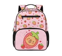 HUGS IDEA Zaino per bambini da 2 a 4 bambini, per asilo nido prescolare, carino 34 cm, per la scuola e la vita quotidiana, Capibara alla fragola