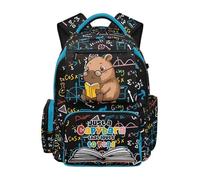 HUGS IDEA Zaino per bambini di grande capacità zaino per ragazzi borse scolastiche per bambini 5-16 anni, Capibara Leggi