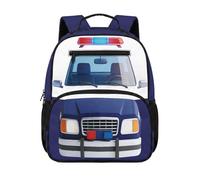 HUGS IDEA Zaino per bambini personalizzabile per bambini 2-4 Bookbag personalizzato per asilo nido scuola materna 13.5 pollici, Stampa auto della polizia