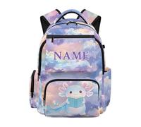 HUGS IDEA Zaino per ragazze 17 pollici zaino scuola con multi-scomparto grande capacità Bookbag per bambini 5-16 anni, Axolotl Nube