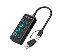 Hugsweet Adattatori USB per più dispositivi, hub USB per laptop,Splitter USB adattatore per computer con 4 interfacce - Caricatore multiport per espander per porta laptop multifunzionale per tablet