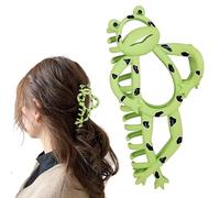 Hugsweet Artiglio per capelli,Morsetti squalo forma di rana | Fermagli per capelli ad artiglio portatili per regali di Natale per le vacanze, impugnature resistenti per capelli per donne