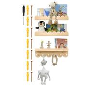 Hugsweet Mensole Sospese Per Libri Per Camera Dei Bambini,Organizzazione Decorativa In Legno 3 Pezzi | Scaffali Per Libri Galleggianti Robusti Per Camera Dei Bambini | Per Famiglia Ragazzo Ragazza