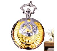 Hugsweet Orologio tascabile per uomini, orologio da tasca da uomo,Scala dei numeri arabi Clock vintage - di moda in rilievo, orologio di grano pentagramma con catena per uomini donne