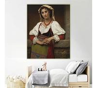 Hugues Merle《La ragazza napoletana》Dipinto a olio su tela Opera d'arte Immagine Poster Stampa Wall Art Decorazione domestica Tela 80x100cm Senza cornice