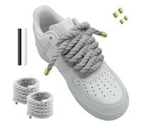 Hugwish 1 Paio Lacci Corda Per Air Force 1, Rope Lace 8mm 140mm, Intrecciati, Grossi Per Scarpe Da Ginnastica, Corsa, Sportive (1, Grigio)