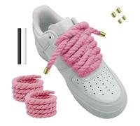 Hugwish 1 Paio Lacci Corda Per Air Force 1, Rope Lace 8mm 140mm, Lacci Intrecciati Grossi Per Scarpe Da Ginnastica, Corsa e Sportive (1, Rosa)