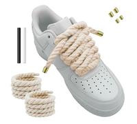 Hugwish 1 Paio Lacci Corda Per Air Force 1, Rope Lace 8mm 140mm, Lacci Intrecciati, Lacci Grossi Scarpe Da Ginnastica, Scarpe Da Corsa, Scarpe Sportive (1, Beige)