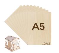 Hugwish 10 pcs compensato 2mm, legno di balsa 20x10cm, pannelli in legno compensato, fogli di compensato per Bricolage Pirografia Traforo Laser (21x15cm)