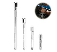 Hugwish Prolunga Chiave a Cricchetto 1/4" - Set da 50 mm, 75 mm, 100 mm, 150 mm - Acciaio al Cromo Vanadio