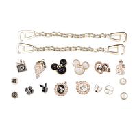 Hugwish Shoes Charm En Strass 18pcs, Accessori Spille Per Crocs Jewelry Gioielli, Scarpe Charms Marvel Ciondoli Scarpe, Bling Argento Oro Diamante Scarpe Accessori Per Ragazze Donna