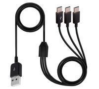 HUHANGGod Multi Cavo Splitter USB-C 3-in-1 a Y, connettore USB 2.0 tipo A a 3 connettori tipo C, 1 a 3 adattatore di sincronizzazione e carica cavo, compatibile con smartphone/Android, 1,5 m (3 tipo C