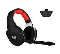 HUHD Cuffie wirless per Xbox Series X|S, Xbox One,2,4 GHz Cuffie Gaming Wireless per,PC,PS4,PS5,Mac,Switch,Microfono staccabile,modalità Bass Boost,luci LED (Red)
