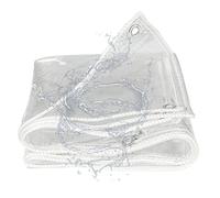HUHJYUGE Telone Trasparente Impermeabile per Esterno 2.5x5m, Telone Trasparente con Occhielli, Telo Trasparente PVC, Anti Strappo, per Campeggio, Giardino, Balcone, Pioggia, Tenda