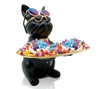 Huhote Bulldog - Scultura decorativa a forma di bulldog francese, per soggiorno, decorazione da tavolo, decorazione per la casa, regali (nero)