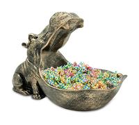 Huhote Scultura ippopotamo, grande bocca di ippopotamo, statuetta di ippopotamo, decorazione da tavolo, ciotola per corridoio, soggiorno, ufficio, decorazione, regali (colore rame)