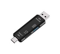 Huhudyy 5-In-1Multifunzione OTG Lettore Di Schede Micro-SD/Scheda SD/Supporto Per Lettore USB TF Android Type-C Phone/Computer/Tipo-C Universale