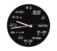 huhushop Creative Math - Orologio da Parete in Acrilico con Formule Matematiche Divertenti, Colore: Bianco e Nero
