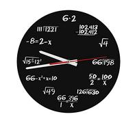 huhushop Creative Math - Orologio da Parete in Acrilico con Formule Matematiche Divertenti, Colore: Bianco e Nero