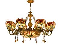 Hui Yan Lampade a Sospensione, Lampade a Sospensione a 8 Teste Retro Creativo Stile Marocchino in Vetro colorato Bar Villa Mall Club Soggiorno Cristallo
