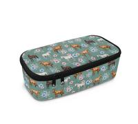 HUIACONG Astuccio per matite per bambini per la scuola secondaria, astuccio estetico per matite, Fiore di cavallo., Taglia unica, Astuccio