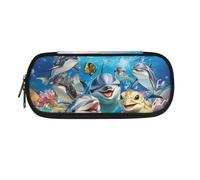 HUIACONG Astuccio per ragazze scuola secondaria astuccio per matite estetico astuccio per bambini, Sea Dolphin Sea Turtle Fish, Taglia unica, Astuccio