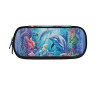 HUIACONG Astuccio per ragazze scuola secondaria astuccio per matite estetico astuccio per bambini, Sea Dolphin Sea Turtle, Taglia unica, Astuccio