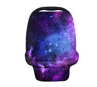 Huiacong - Coprisedile per auto, motivo galassia per neonati e ragazze, motivo Space Star, copertura per allattamento, colore: viola