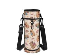 HUIACONG Porta bottiglia d'acqua con cinghia per ragazze bottiglia d'acqua manica portabottiglie, Capybara Book Star