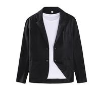 HUIANGLIYG Blazer da Uomo in Lino, Casual, Leggero, in Cotone e Lino, Giacca da Completo, vestibilità Regolare, Due Bottoni, Giacca Sportiva con Tasche, per L'Estate, La Primavera e L'Uso Quotidian