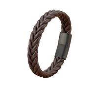 HUIANGLIYG Bracciale Cuoio Uomo,Bracciale da Uomo in Vera Pelle intrecciata, Classico, Fatto A Mano, con intreccio intrecciato, Casual, da Lavoro, con Chiusura Nera, Gioiello Vintage Punk Affascinan