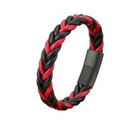 HUIANGLIYG Bracciale Cuoio Uomo,Bracciale da Uomo in Vera Pelle intrecciata, Classico, Fatto A Mano, con intreccio intrecciato, Casual, da Lavoro, con Chiusura Nera, Gioiello Vintage Punk, Affascina