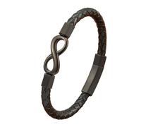 HUIANGLIYG Bracciale Cuoio Uomo,Bracciale da Uomo in Vera Pelle intrecciata con infinito, Classico, Fatto A Mano, in Corda intrecciata, con Numero 8, Bracciale Rigido Vintage Portafortuna, Regalo pe
