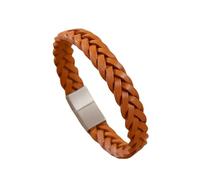 HUIANGLIYG Bracciale Cuoio Uomo,Bracciale da Uomo in Vera Pelle intrecciata Piatta, Semplice, Fatto A Mano, intrecciato, Regolabile, Sportivo, con Chiusura, Regalo per Ragazzi, Accessori per Lui, Ma