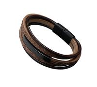 HUIANGLIYG Bracciale da Polso da Uomo in Pelle, Multistrato intrecciato, con Chiusura Magnetica. elegante Gioiello Casual, Regalo perfetto per Lui, Un Pensiero Gentile per Papà, Marito e Figlio.