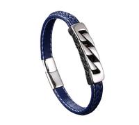 HUIANGLIYG Bracciale da Uomo in Pelle con Catena Cubana Braccialetti in Pelle intrecciata Fatti A Mano Braccialetti Gotici con Polsino Cavo Accessorio Alla Moda per Feste da indossare Tutti I Giorni