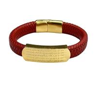 HUIANGLIYG Bracciale da Uomo in Pelle Fatto A Mano, intrecciato, con Chiusura Magnetica, inciso A Cinque Vie, dio Della Ricchezza, Gioiello personalizzato, Regalo per Marito, Fidanzato, Papà, Amico