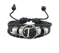 HUIANGLIYG Bracciale da Uomo in Pelle intrecciata con iniziali incise, Regolabile, Braccialetti con Lettere Az, Multistrato, intrecciato, per Coppia, Gioielli Dell'Amicizia, Regalo di Compleanno, Le
