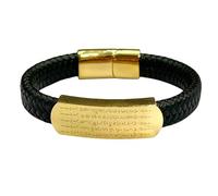 HUIANGLIYG Bracciale da Uomo in Pelle intrecciato Fatto A Mano con Chiusura Magnetica, inciso A Cinque Vie, dio Della Ricchezza, Gioiello personalizzato, Regalo per Marito, Fidanzato, Papà, Amico,