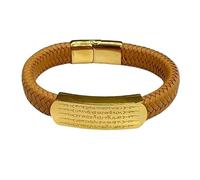 HUIANGLIYG Bracciale da Uomo in Pelle intrecciato Fatto A Mano con Chiusura Magnetica, inciso A Cinque Vie, dio Della Ricchezza, Gioiello personalizzato, Regalo per Marito, Fidanzato, Papà, Amico,
