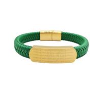 HUIANGLIYG Bracciale da Uomo in Pelle intrecciato Fatto A Mano con Chiusura Magnetica, inciso A Cinque Vie, dio Della Ricchezza, Gioiello personalizzato, Regalo per Marito, Fidanzato, Papà, Amico,