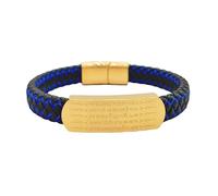 HUIANGLIYG Bracciale da Uomo in Pelle intrecciato Fatto A Mano con Chiusura Magnetica, inciso A Cinque Vie, dio Della Ricchezza, Gioiello personalizzato, Regalo per Marito, Fidanzato, Papà, Amico,