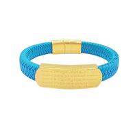 HUIANGLIYG Bracciale da Uomo in Pelle intrecciato Fatto A Mano con Chiusura Magnetica, inciso A Cinque Vie, dio Della Ricchezza, Gioiello personalizzato, Regalo per Marito, Fidanzato, Papà, Amico,