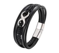 HUIANGLIYG Bracciale da Uomo in Vera Pelle infinity, Multistrato, intrecciato, con Corda in Pelle, con Numero 8, Fatto A Mano, per Uomo, Regalo di Compleanno per Marito e Padre, Accessori in Pelle N