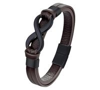 HUIANGLIYG Bracciale In Pelle Con Ciondolo Infinity Love Per Uomo E Donna, Con Nodo Infinito, Bracciale In Pelle Per Amicizia, Per Fidanzato, Marito, Fidanzato, 21 Cm/8,26 Pollici, Marrone 21 Cm