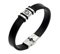 HUIANGLIYG Bracciale in Pelle con Costellazione Zodiacale da Uomo e da Donna, Classico, inciso, con 12 Segni Zodiacali, Fatto A Mano, con Targhetta Retrò, Regalo per Compleanno, Segno Zodiac