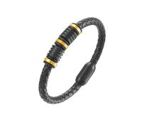 HUIANGLIYG Bracciale Uomo,Bracciale da Uomo in Pelle intrecciata Nera, Semplice, Fatto A Mano, intrecciato, con Accessori, Vintage, Punk, Hip Hop, Bracciale Rigido, Regalo per ragazzo, Ragazzi, Ac