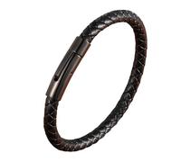 HUIANGLIYG Bracciale Uomo,Bracciale da Uomo in Pelle intrecciata, Semplice, Fatto A Mano, con Corda intrecciata, Classico Bracciale Rigido con Chiusura, Gioiello Punk Vintage, Regalo per Ragazzi, Ac
