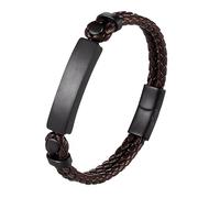 HUIANGLIYG Bracciale Uomo,Bracciale Rigido da Uomo in Pelle intrecciata A Doppia Fila, Unico Nel Suo Genere, con Chiusura Magnetica, Classico Bracciale Fatto A Mano, Regalo per Ragazzi, Accessori pe